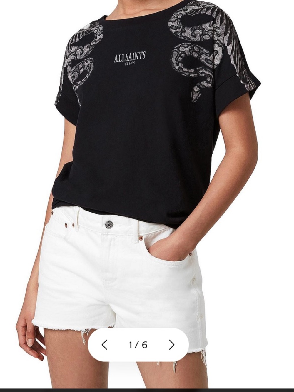 AllSaints Black Tee with Silver Logo